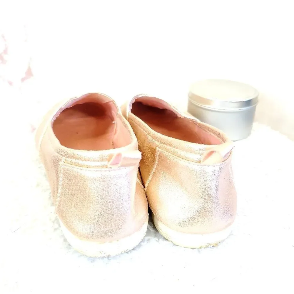 Bobbie Brooks rose metallic gold slip on shoes